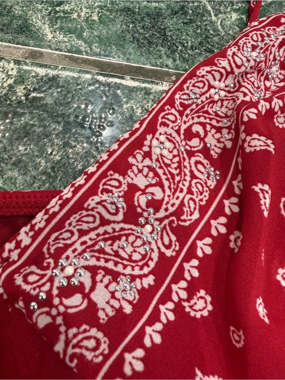 Set! Women's Flyaway Bandana Tank Top & Skirt- Wild Fable Red Paisley XL NWT - Picture 10 of 16